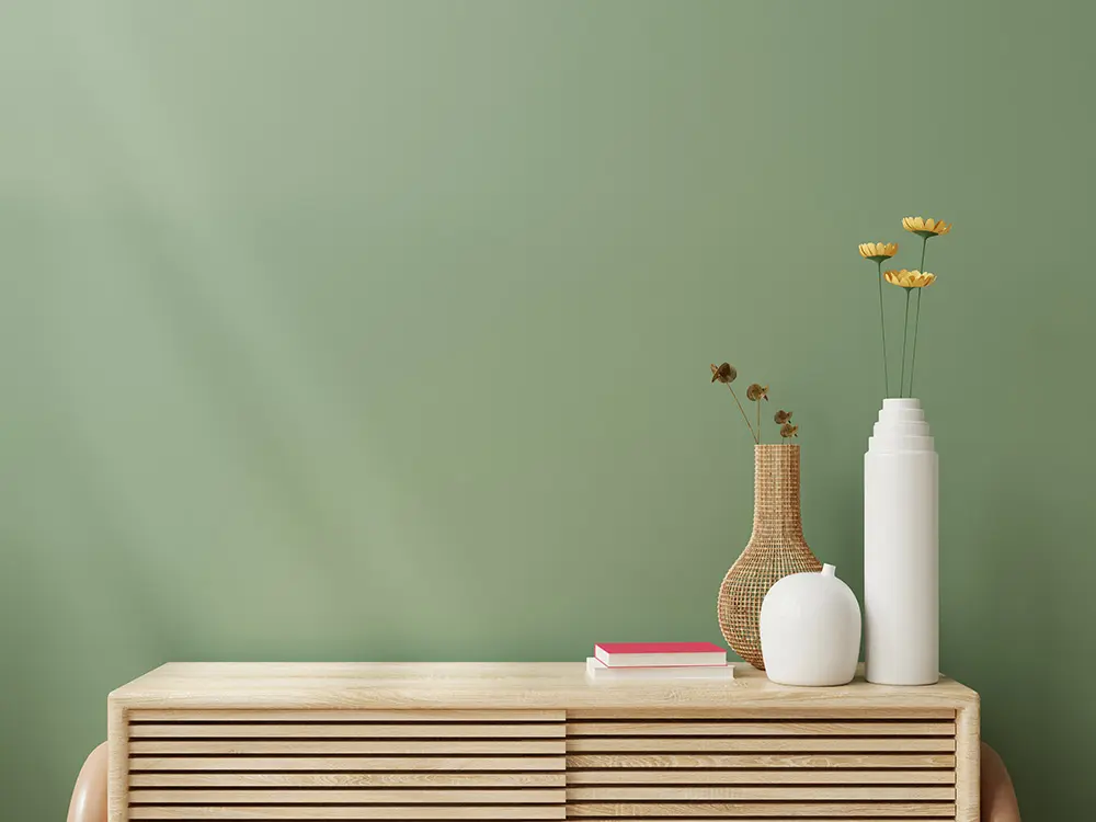 interieur deci vert et bois
